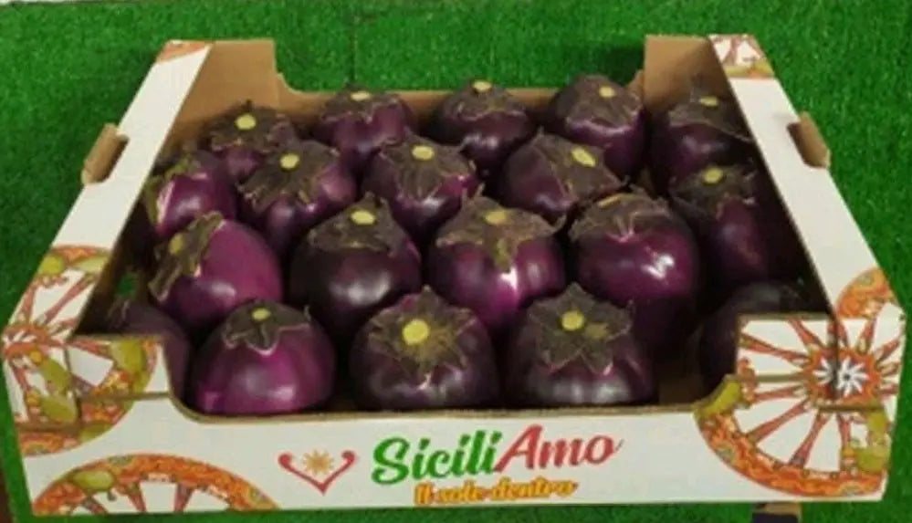 Caissette 5kg Aubergines siciliennes violettes grande taille (Disponibilité: novembre à mars) Les Saveurs de Sicile